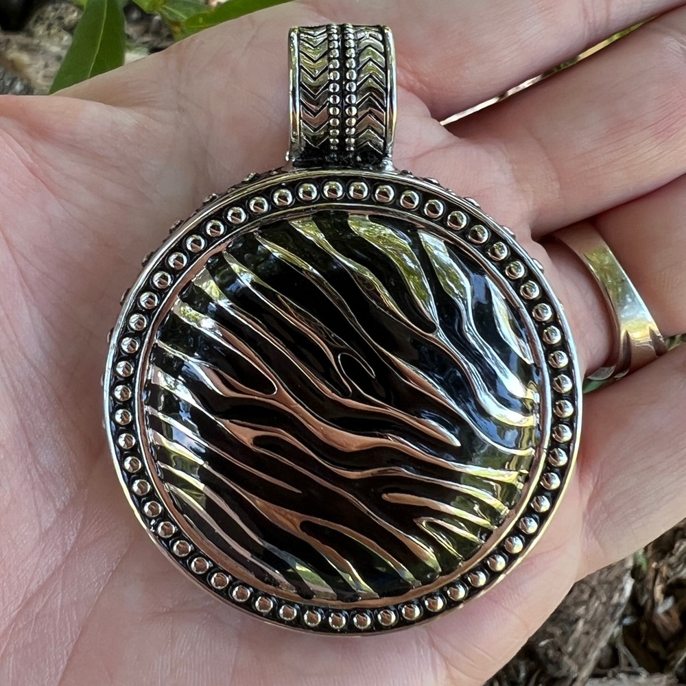Zebra necklace pendant slide